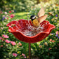 🐦🌸 Fleur en métal avec bain d'oiseaux – Une superbe décoration de jardin tout-en-un !