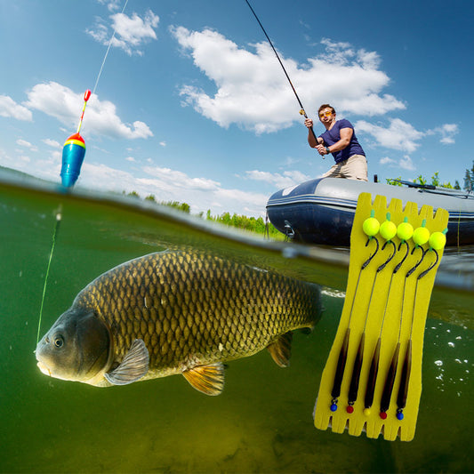 🎣 Hameçon flottant à forte flottabilité – Flotte naturellement, touche immédiatement ! 🐟💧 Maintient l'appât à la profondeur idéale : plus de touches, moins d'attente. 🔴⚡
