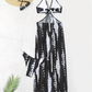 👙 50 % DE RÉDUCTION POUR UNE DURÉE LIMITÉE ! ✨ Maillot de bain deux pièces à rayures – Nœud au cou, détails anneaux, très extensible 🌊