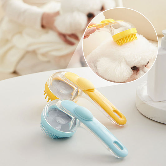 📢📢50 % DE RÉDUCTION !! ⏰Brosse de bain pour animaux de compagnie avec long manche et distributeur de shampoing