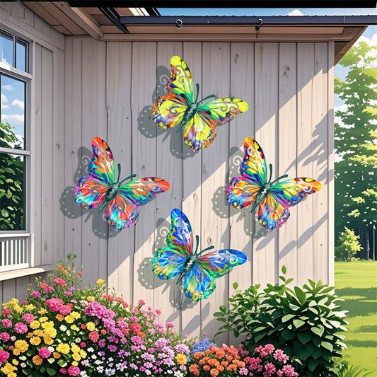 🦋 50% DE RÉDUCTION 🌿 Décoration murale extérieure papillon en métal – Résistante aux intempéries & facile à accrocher – Parfaite pour le jardin, la terrasse ou le balcon – ajoute une touche poétique et légère ✨🏡🎨