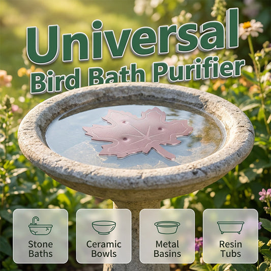 💐50% DE RÉDUCTION ! Purificateur Bain d‘Oiseaux – Feuille en Cuivre Pur, Design Naturel 🍃🐦【Stock Limité】