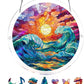 Puzzle en acrylique « Coucher de soleil et mer » à accrocher à la fenêtre