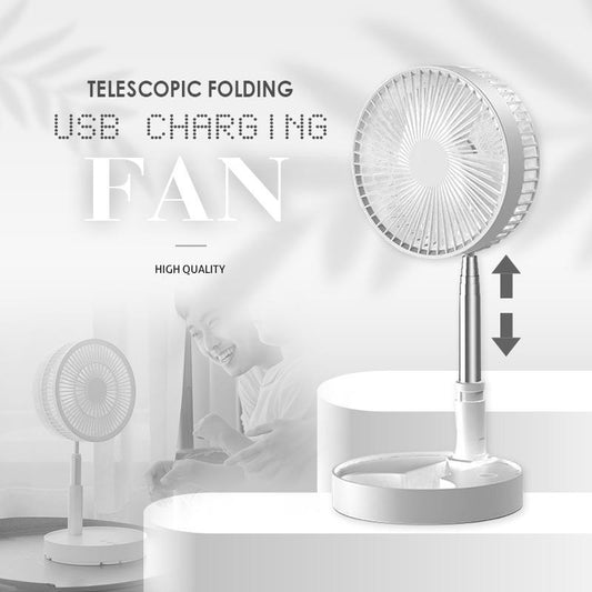 🌀 PROMO LIMITÉE 50% DE RÉDUCTION ! 🔋 Ventilateur Télescopique Pliable Rechargeable USB – Silencieux, 180° Rotatif, 4 Vitesses, Portable ✨