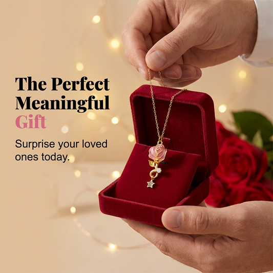 Collier avec pendentif rose délicat pour femme