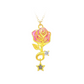 Collier avec pendentif rose délicat pour femme