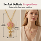 Collier avec pendentif rose délicat pour femme