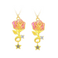 Collier avec pendentif rose délicat pour femme