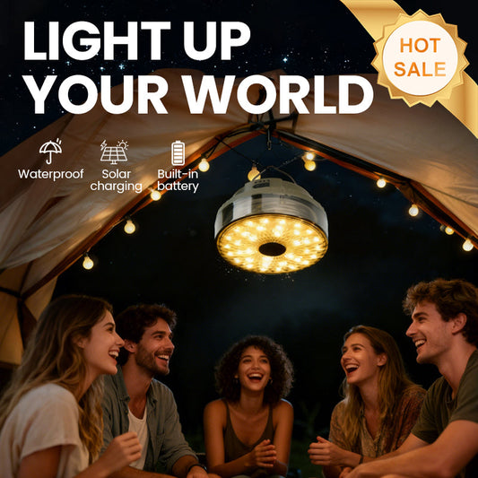 Lampe de camping solaire avec bande lumineuse de 20 m