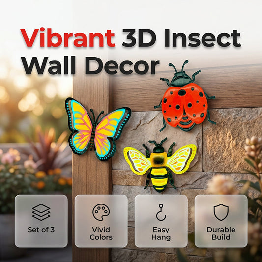🐝 OFFRE LIMITÉE À -50 % ! ✨ Décorations murales 3D d’insectes – Abeille, Papillon, Coccinelle – Résistantes aux intempéries