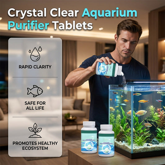 ✅🐠 PROMO FLASH 50% ! Comprimés Effervescents Purifiant pour Aquarium – 100 comprimés, Clarification Rapide, Élimine Algues & Odeurs, Pour Tous Types d'Aquariums ✨