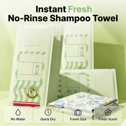🔥 50 % DE RÉDUCTION · Serviette nettoyante pour cheveux sans rinçage ✨