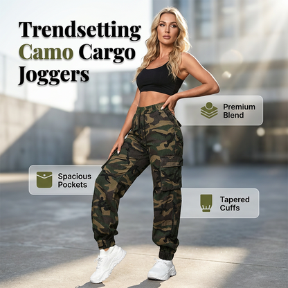 Pantalon de jogging cargo camouflage pour femme