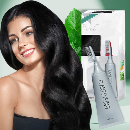 🌿 50% DE RÉDUCTION – Peigne Colorant Capillaire Naturel – Noir Intense, Couvre les Blancs, Formule Douce – Colorations Maison Simplifiée 🪮✨