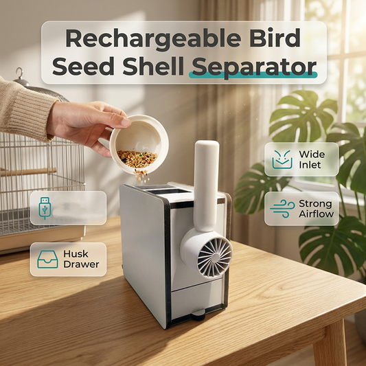 🐦 PROMO LIMITÉE -30% ! ✨ Séparateur de Coques de Graines pour Oiseaux Rechargeable – Flux d'Air, Design Compact & Construction Robuste 🌿