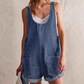 Salopette courte en jean ample d'été pour femme
