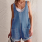Salopette courte en jean ample d'été pour femme