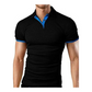 Men's Contrast Trim Short Sleeve Collared Shirt