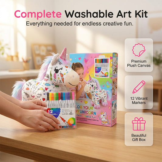 Kit de peluche licorne à colorier soi-même