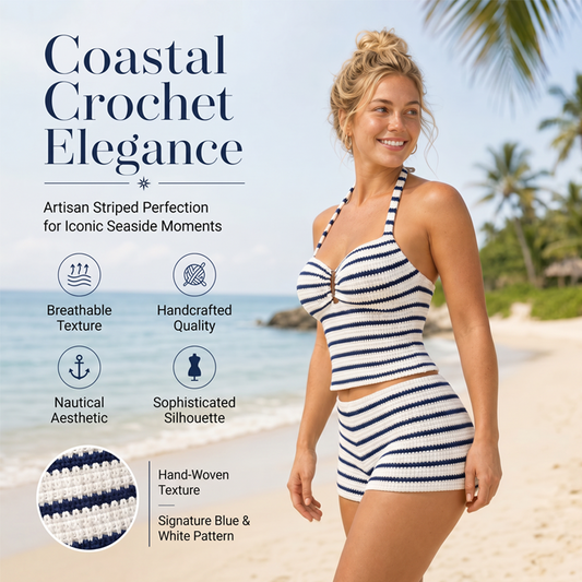 Tankini à rayures et dos nu pour femme, ensemble 2 pièces