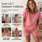 Ensemble 2 pièces pour femme : haut à manches courtes et short
