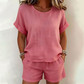 Ensemble 2 pièces pour femme : haut à manches courtes et short