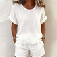 Ensemble 2 pièces pour femme : haut à manches courtes et short