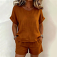 Ensemble 2 pièces pour femme : haut à manches courtes et short