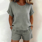 Ensemble 2 pièces pour femme : haut à manches courtes et short