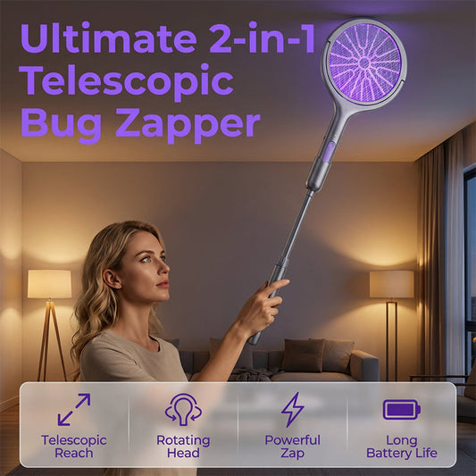 🦟 50 % DE RÉDUCTION EN CE MOMENT ! ✨Tapette à mouches électrique télescopique