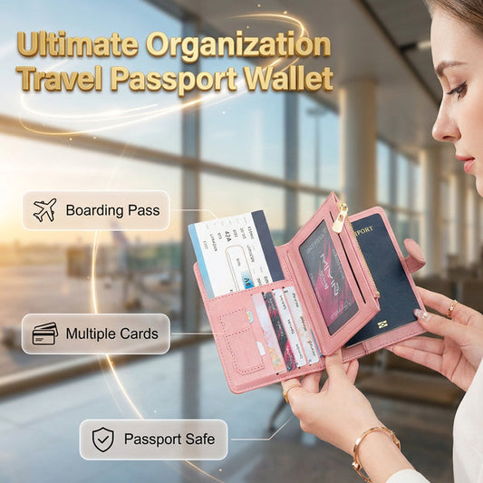 Portefeuille de voyage multifonctionnel bloquant les signaux RFID pour passeport