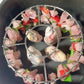 Grille ronde en acier inoxydable pour four, avec brochette