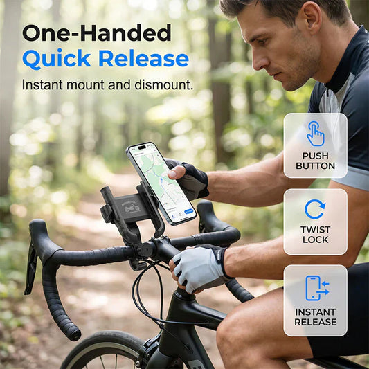 🎉 Soldes 2026 — Plus de 42 000 vendus ! 🚴‍♂️ Support de téléphone pour vélo à fixation rapide – Système de verrouillage sécurisé et rembourrage antichoc 📱