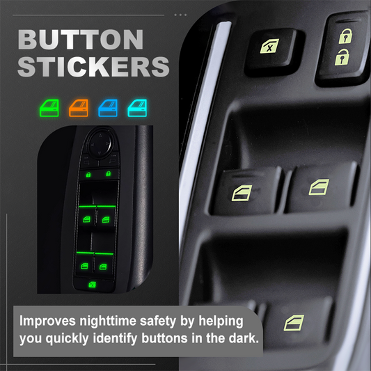Autocollants universels fluorescents pour interrupteurs et boutons de lève-vitres de voiture
