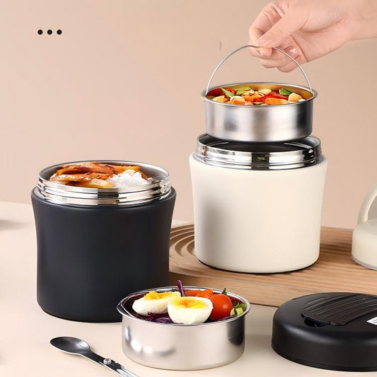 📢 PROMO FLASH 50% DE RÉDUCTION ! 🍱 Bocal Alimentaire Isotherme avec Cuillère Pliable – Isolation Thermique Multicouche, Compartiments Étanches & Acier Inoxydable 304 – Le Repas parfait pour Étudiants et Actifs 🍽️✨