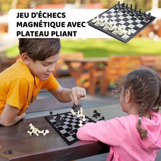 Jeu d'Échecs Magnétique avec Plateau Pliant
