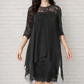 ✨ OFFRE À DURÉE LIMITÉE – 50% DE RÉDUCTION ! 💞 Robe Élégante pour Femme – Superposition de Dentelle, Ourlet Asymétrique & Tissu Polyester Doux – Parfaite pour les Mariages, Cocktails et Soirées – Bordeaux, Noir, Bleu – Tailles S à 3XL 🌸👗