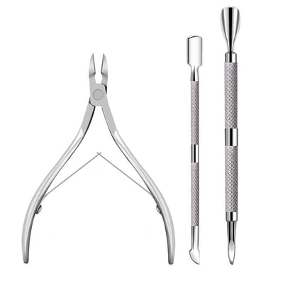 Ensemble de 3 outils en acier inoxydable pour le soin des cuticules
