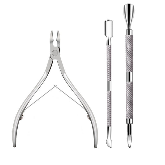Ensemble de 3 outils en acier inoxydable pour le soin des cuticules