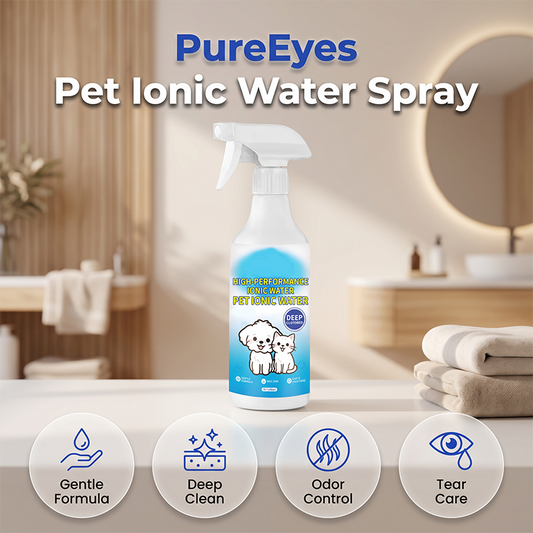 Spray d'eau ionisée pour animaux de compagnie, destiné à traiter les taches de larmes