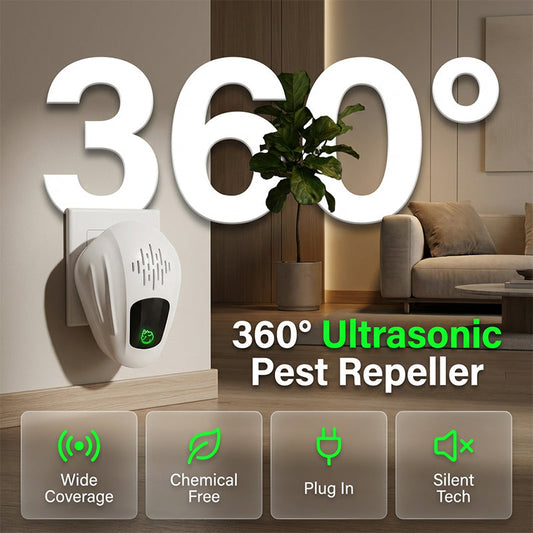Répulsif à ultrasons à 360° contre les nuisibles – Sans produits chimiques et couvrant toute la maison