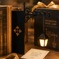 Serre-livres miniature en forme de lampadaire rétro avec lumière