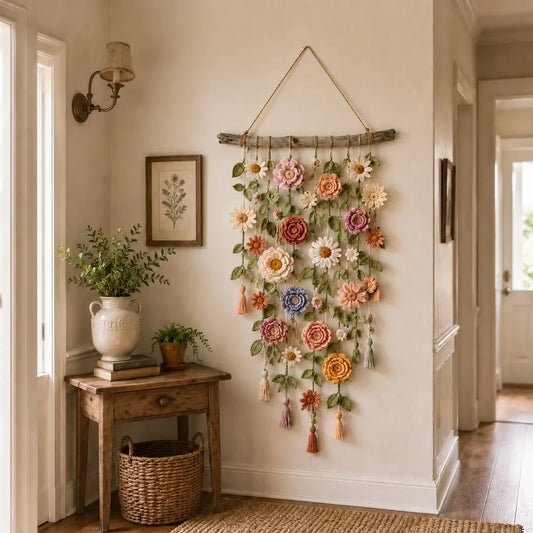 🌸DERNIER JOUR, PRIX SPÉCIAL !🌸 Décoration murale florale au crochet