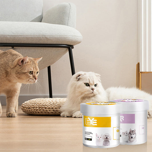 Lingettes nettoyantes naturelles à base de plantes pour les yeux et les oreilles des animaux de compagni