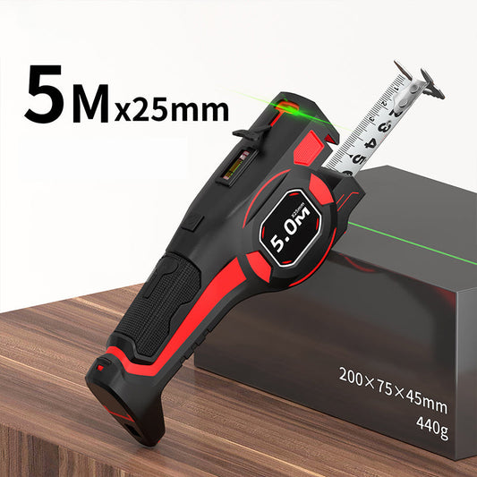Mètre ruban 2-en-1 avec guide laser