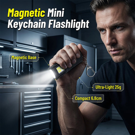Mini lampe torche porte-clés avec base magnétique