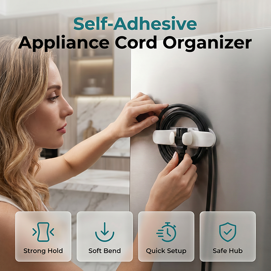 🔥 3 achetés, 2 offerts ⏰ Organisateur de câbles en silicone autocollant pour appareils électroménagers
