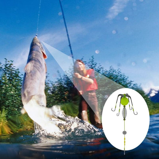 💯Offre à durée limitée : moitié prix - Kit de pêche avec quatre hameçons anti-emmêlement