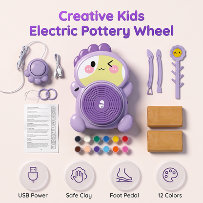 🏺 Kit de poterie électrique pour enfants à monter soi-même – Facile à utiliser, expérience créative et sûre – Idéal pour modeler et créer avec de l'argile 👧
