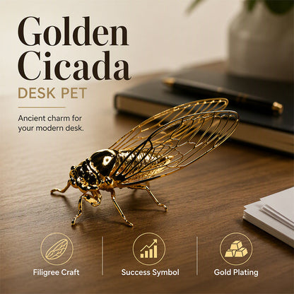 🔥Promotion exceptionnelle : 50 % de réduction🔥Ornement antique en filigrane représentant une cigale – Magnifique cadeau « Tea Pet » à poser sur un bureau